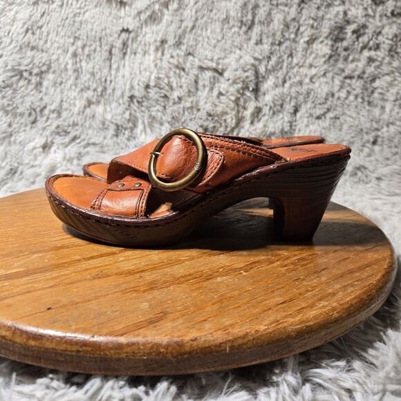WINTER SALE Born Women 6/36.5 Retro Y2K Marisole Style Leather Open Heel Sandals - Picture 3 of 9